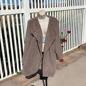 BB Dakota Taupe Faux Fur Jacket, Size L